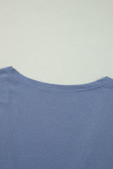 Ashleigh Blue Solid Color Rib Knit Open Front Tunic Cardigan Cardigans JT's Designer Fashion