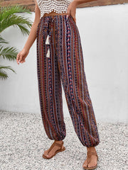 Tassel Printed High Waist Pants Pants & Culotte JT's Designer Fashion