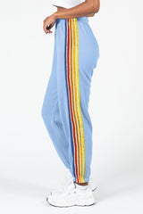 Light Blue Counting Rainbows High Waist Sweatpants Pants & Culotte JT's Designer Fashion