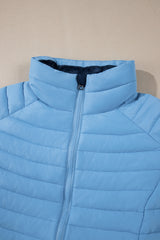 Myosotis Solid Color Quilted Zip-up Puffer Jacket Jackets JT's Designer Fashion