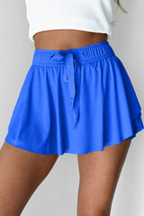 Sky Blue Drawstring High Waist Lined Tennis Skorts Skirts & Petticoat JT's Designer Fashion