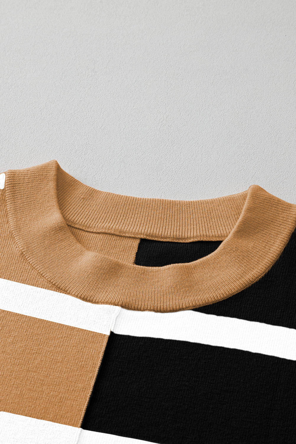 Light French Beige Colorblock Oversized Sweater Sweaters JT's Designer Fashion