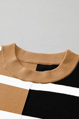 Light French Beige Colorblock Oversized Sweater Sweaters JT's Designer Fashion