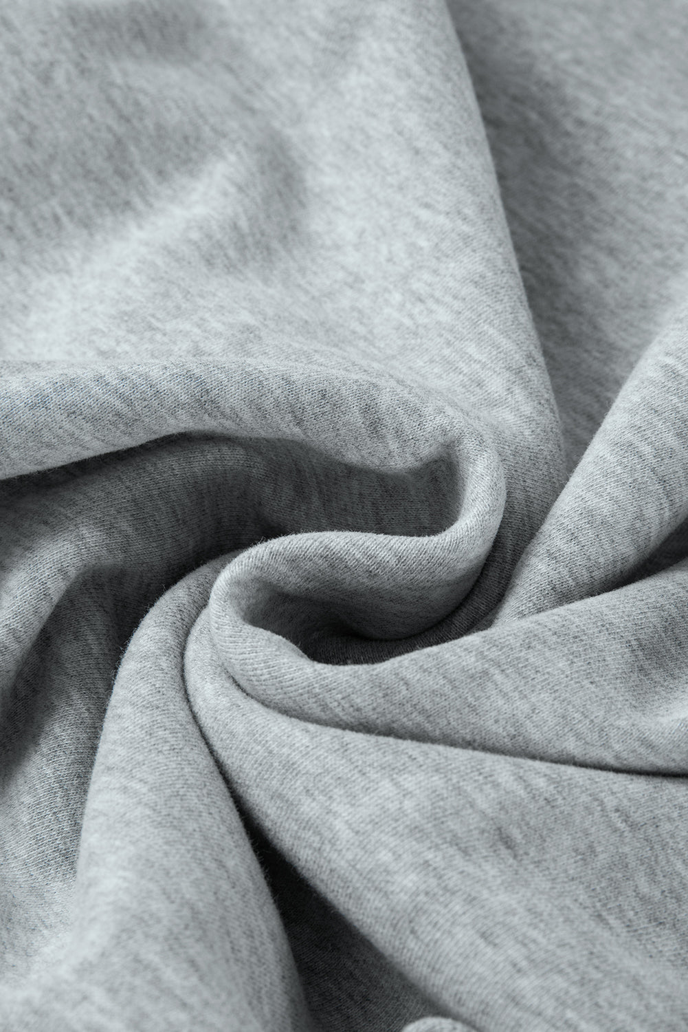 Light Grey Solid Loose Crew Neck Fleece Sweatshirt Sweatshirts & Hoodies JT's Designer Fashion