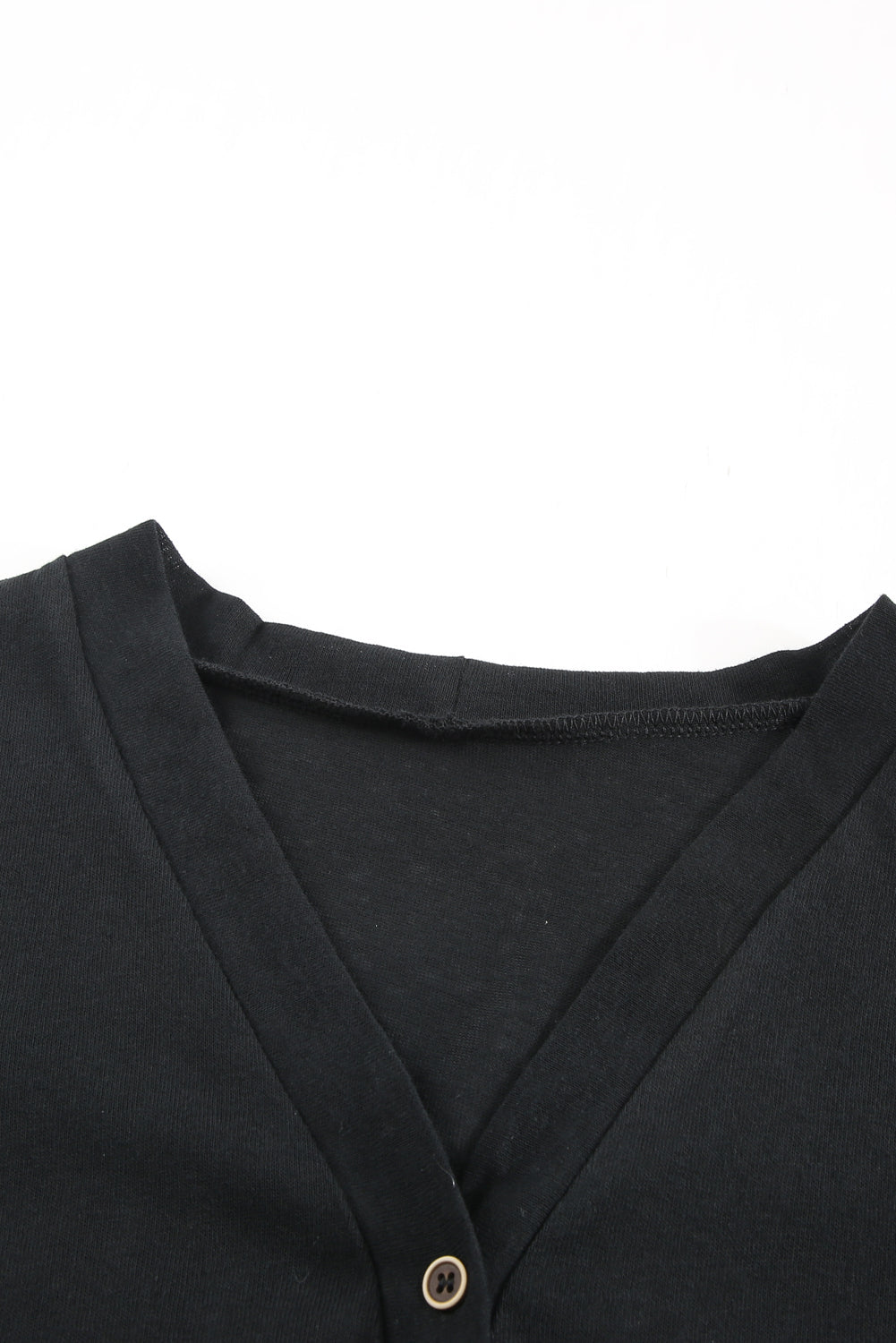 Black Solid Color Open-Front Buttons Cardigan Sweaters & Cardigans JT's Designer Fashion