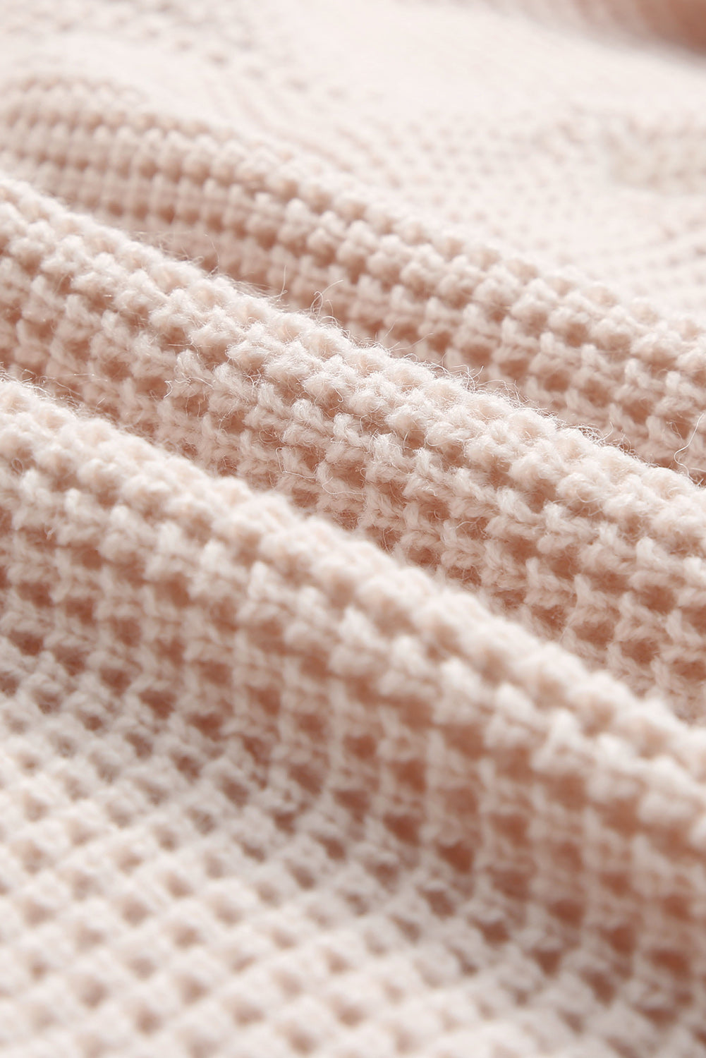 Apricot Waffle Knit Buttons Hooded Sweater with Pocket Sweaters & Cardigans JT's Designer Fashion