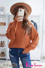 Orange Oversized Chunky Batwing Long Sleeve Turtleneck Sweater Sweaters & Cardigans JT's Designer Fashion
