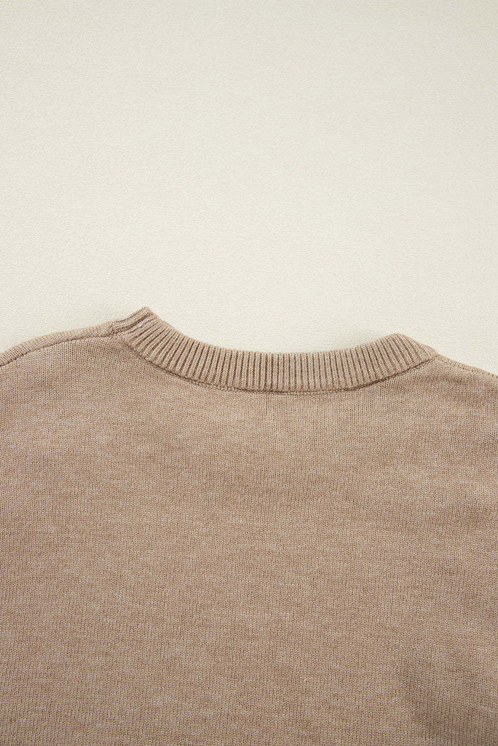 Smoke Gray Pearled Drop Shoulder Round Neck Sweater Sweaters JT's Designer Fashion