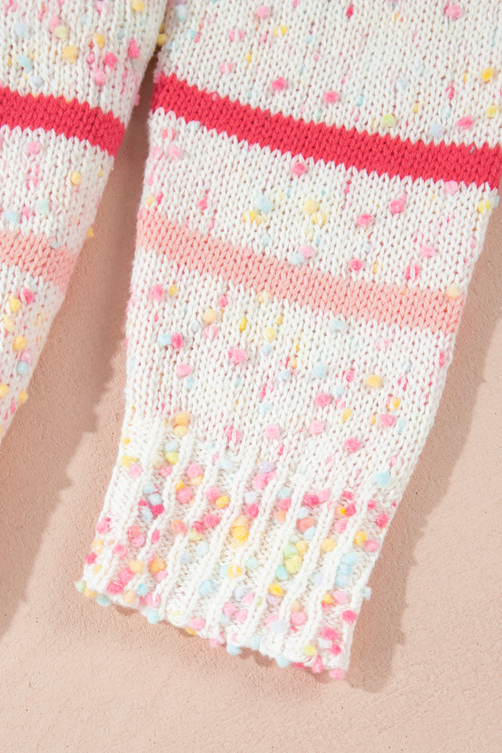 Pink Stripe Drop Shoulder Side Split Plus Size Sweater Plus Size Sweaters & Cardigans JT's Designer Fashion