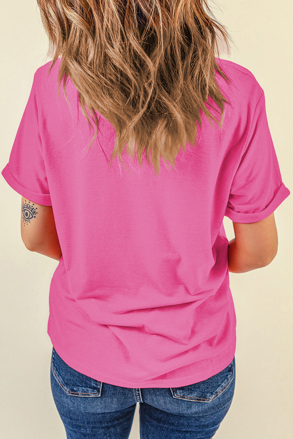 Rose Red Lets Rodeo Crew Neck Graphic Tee Graphic Tees JT's Designer Fashion