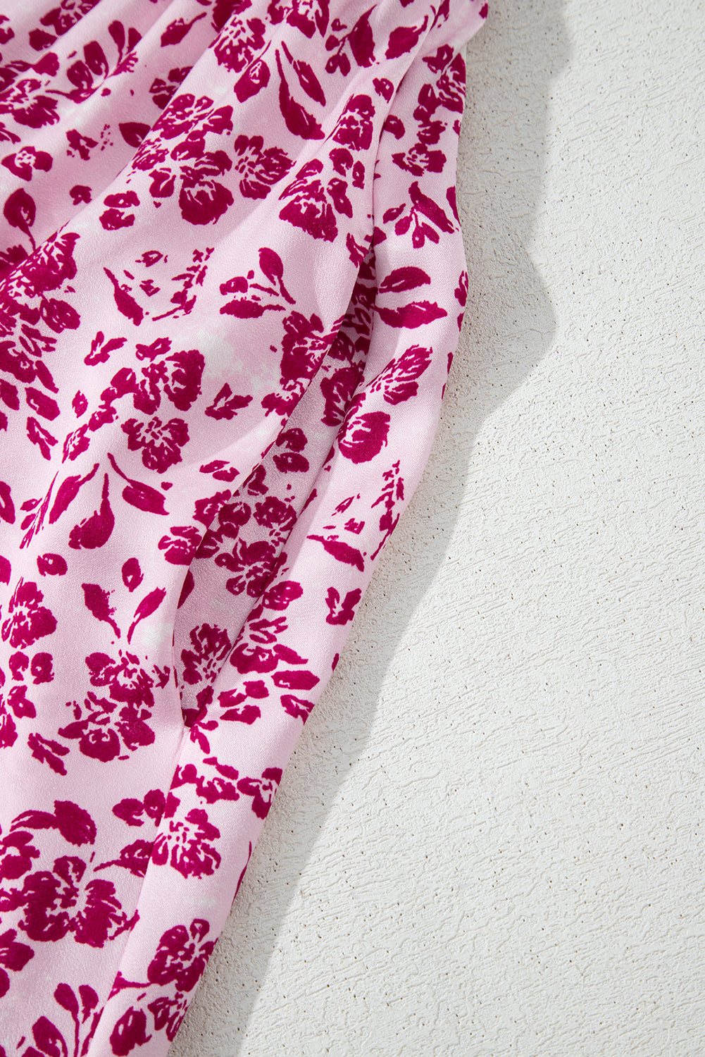 Pink Floral Cutout Back Empire Waist Sleeveless Long Dress Maxi Dresses JT's Designer Fashion