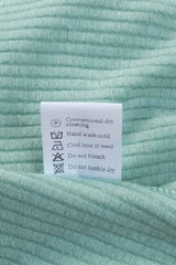 Green Loose Fit Ribbed V Neck Hoodie Sweatshirts & Hoodies JT's Designer Fashion
