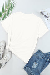 White Sequined American Flag Star Graphic T Shirt Graphic Tees JT's Designer Fashion
