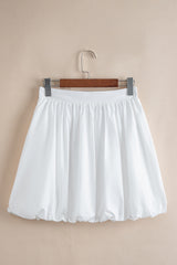 White Bubble Mini Skirt with Pockets Skirts & Petticoat JT's Designer Fashion
