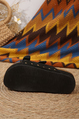 Black Suede Buckle Decor Footbed Sandal Slippers Slippers JT's Designer Fashion