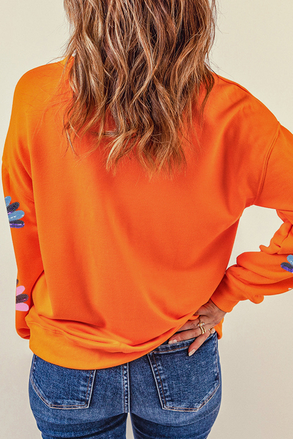 Orange Colorful Turkey Thanksgiving Graphic Sweatshirt Graphic Sweatshirts JT's Designer Fashion