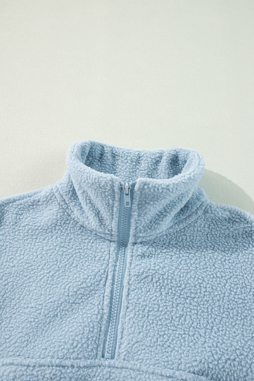 Myosotis Collared Zipper Drop Shoulder Fleece Sweatshirt Sweatshirts & Hoodies JT's Designer Fashion