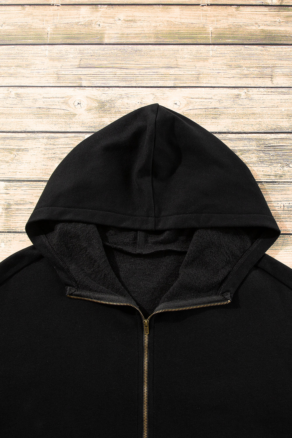 Black Fleece Lined Half Zipper Kangaroo Pockets Loose Hoodie Sweatshirts & Hoodies JT's Designer Fashion