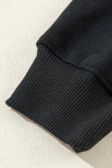 Black Fleece Lined Kangaroo Pocket Drawstring Chunky Hoodie Sweatshirts & Hoodies JT's Designer Fashion