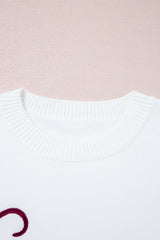 White See You Cowboy Embroidered Western Graphic Sweater Sweaters JT's Designer Fashion