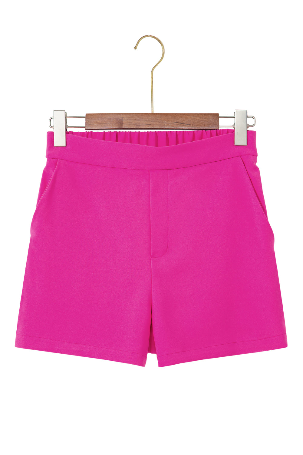 Sachet Pink Half Elastic Waist Casual Pocketed Shorts Casual Shorts JT's Designer Fashion