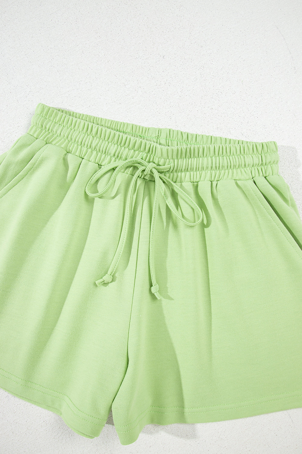 Meadow Mist Green Solid Loose V Neck Half Sleeve Tee and Shorts Short Sets JT's Designer Fashion