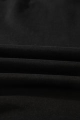 Black Solid O Neck High Low Hem Pullover Sweatshirt Sweatshirts & Hoodies JT's Designer Fashion