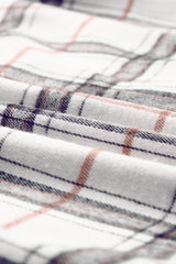 White Oversized Plaid Pattern Shacket with Slits Plaid Shackets JT's Designer Fashion