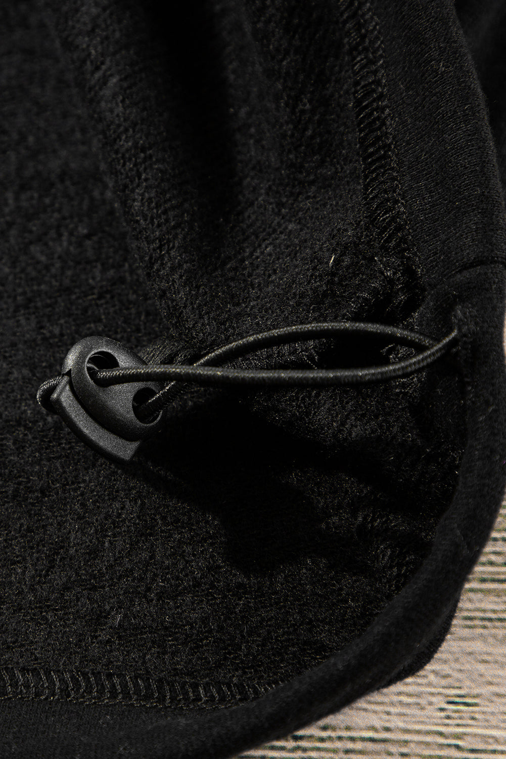 Black Fleece Lined Half Zipper Kangaroo Pockets Loose Hoodie Sweatshirts & Hoodies JT's Designer Fashion