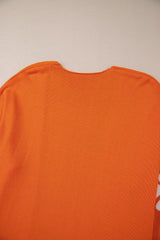 Orange Flower Pattern Drop Shoulder Plus Size Cardigan Plus Size Sweaters & Cardigans JT's Designer Fashion