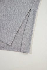 Light Grey Solid Color Loose Tunic Top and Slim Shorts Set Short Sets JT's Designer Fashion