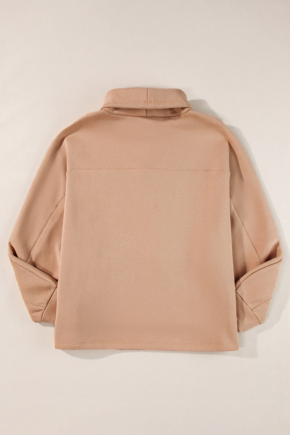 Light French Beige Drawstring Turtleneck Dolman Sleeve Sweatshirt Sweatshirts & Hoodies JT's Designer Fashion