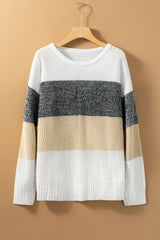 Multicolour Color Block Drop Shoulder Knit Sweater Sweaters & Cardigans JT's Designer Fashion