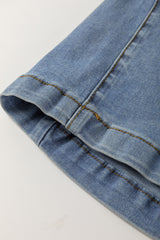 Ashleigh Blue Washed Pleated Detail Wide Leg Jeans Jeans JT's Designer Fashion