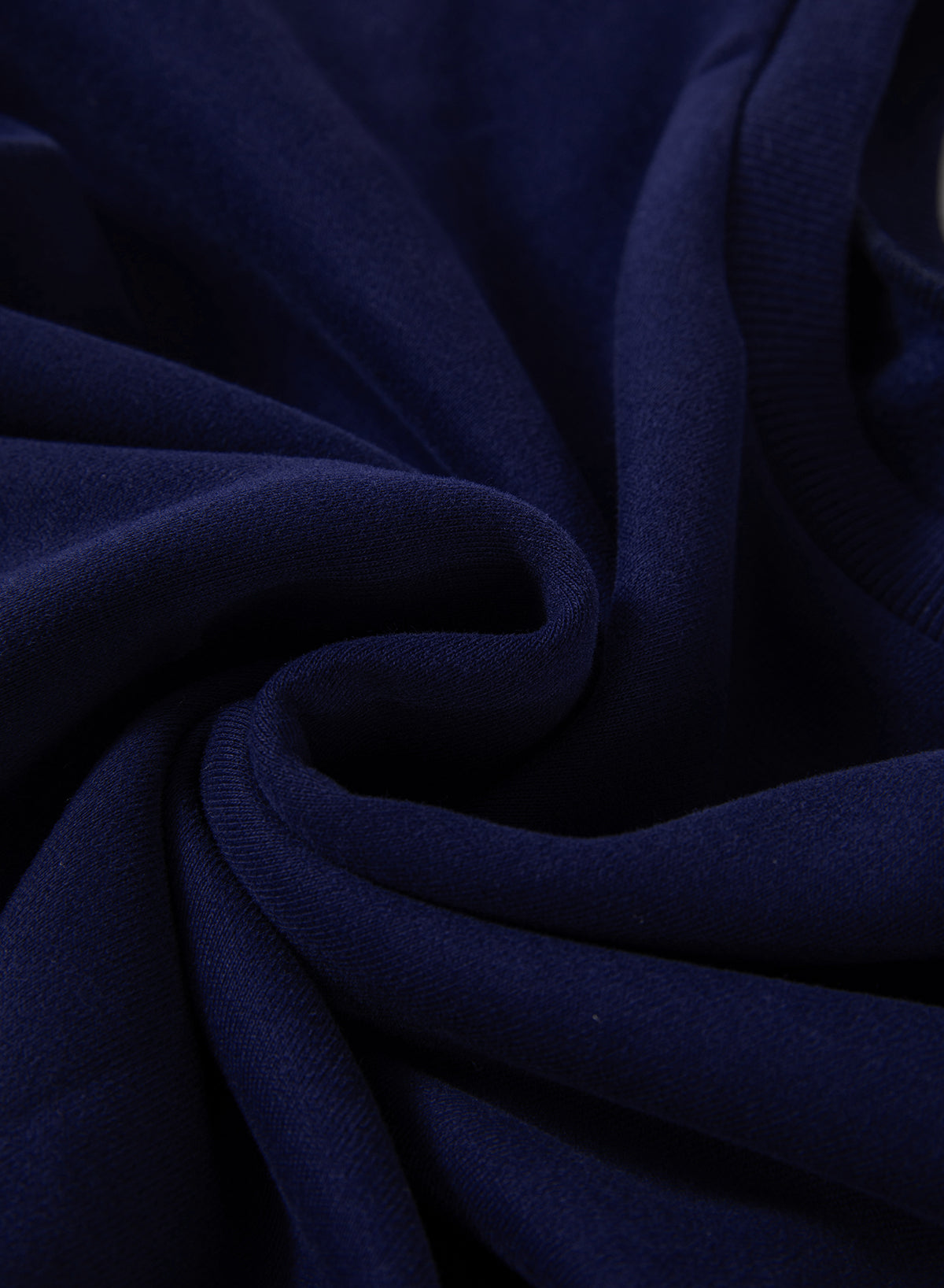 Navy Blue Solid Fleece Lined Drop Shoulder High Low Sweatshirt Sweatshirts & Hoodies JT's Designer Fashion
