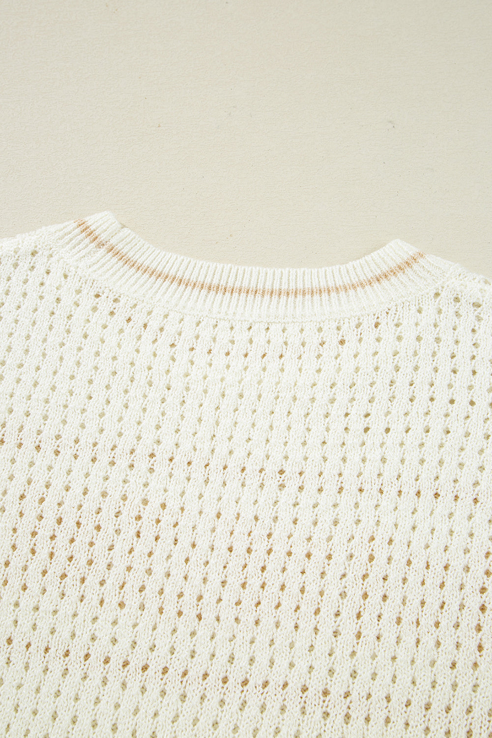 White BEACH Hollow Out Knitted Lightweight Dolman Sweater Sweaters JT's Designer Fashion