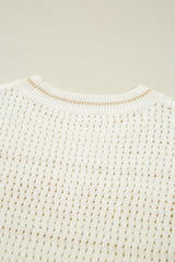 White BEACH Hollow Out Knitted Lightweight Dolman Sweater Sweaters JT's Designer Fashion