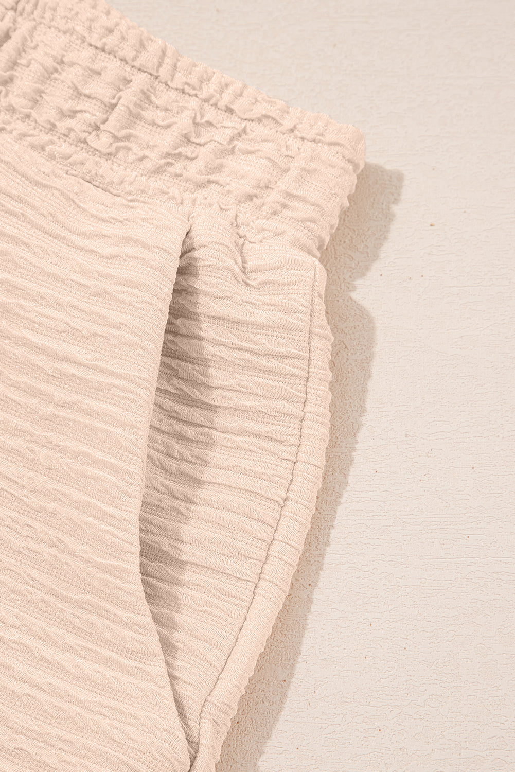 Apricot Textured V Neck T Shirt and Shorts Set Short Sets JT's Designer Fashion