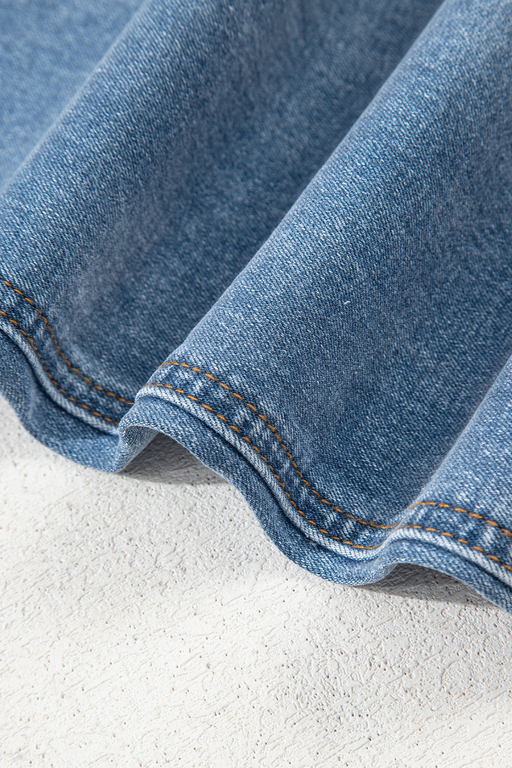 Blue Mid Rise Asymmetrical Waist Wide Leg Jeans Jeans JT's Designer Fashion