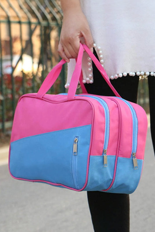Bonbon Color Block Multi Zip Pocket Portable Yoga Bag Makeup Bags JT's Designer Fashion