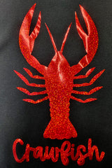 Black Shimmering Crawfish Graphic Tee Graphic Tees JT's Designer Fashion