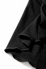 Black A-line Draped High Waist Phone Pocket Lined Skort Casual Shorts JT's Designer Fashion