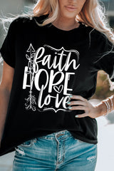 Black Faith Hope Love Graphic T Shirt Graphic Tees JT's Designer Fashion