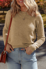 Straw Yellow Brushed Knit Casual Fitted Sweater Sweaters JT's Designer Fashion