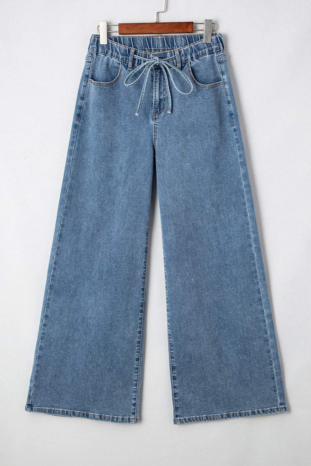 Dusk Blue Medium Wash Super Wide Leg Denim Pants Jeans JT's Designer Fashion
