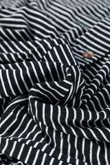 Black white Striped Print Buttoned Wide Leg Sleeveless Jumpsuit Jumpsuits & Rompers JT's Designer Fashion