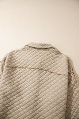Jet Stream Solid Color Quilted Puffer Buttoned Shacket Jackets JT's Designer Fashion