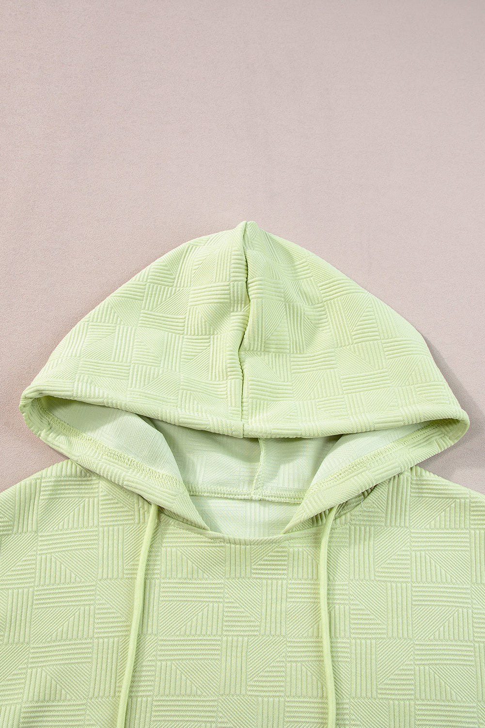 Meadow Mist Green Textured Cropped Hoodie and Shorts Set Short Sets JT's Designer Fashion