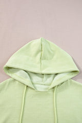 Meadow Mist Green Textured Cropped Hoodie and Shorts Set Short Sets JT's Designer Fashion