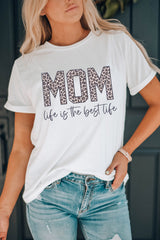 White MOM life is the best life Graphic T Shirt Graphic Tees JT's Designer Fashion